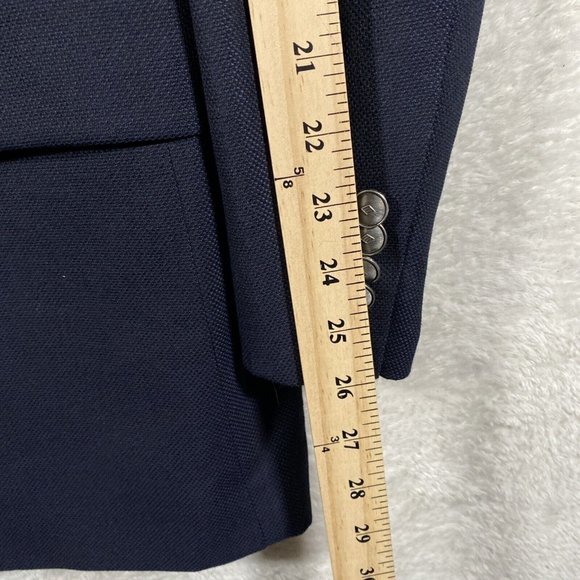 Joseph Abboud 100% Wool Reda Super 110's Sport Coat Blazer Blue 40L Textured - Picture 6 of 13